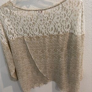 Chico's Cream Lace Patterned Blouse